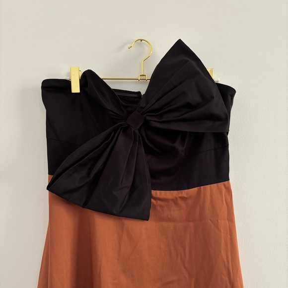 Anthropologie Hutch Bow-Tie Tiered Maxi Brown / Black Dress Sz 8 - Picture 4 of 8